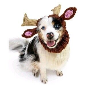 Zoo Snoods Size M Brown Deer Reindeer Dog Pet Costume Hood NWT